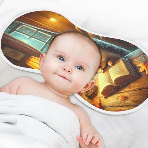 Fall Hedgehog Brownish Baby Burp Cloths Cotton Burp Clothes Absorbent Muslin Burp Cloths Soft Burp Cloth Rags for Newborn Girl Unisex Boy 1 Pack 22x11 Inches4