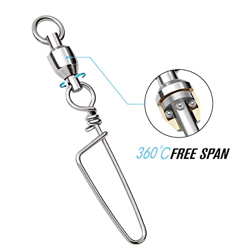 Image of Fishing Snap Swivels Saltwater and Freshwater High Strength Ball Bearing Swivel Corrosion Resistance Stainless