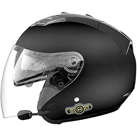 Open Face Motorcycle Bluetooth Helmet 3/4 Half Helmet Motorcycle Crash Helmet with Visor,DOT Approved for Mofa Moped Scooter Bobber Chopper Cruiser Racing Half Open Face Helmet A,XXL=63~64cm Cover