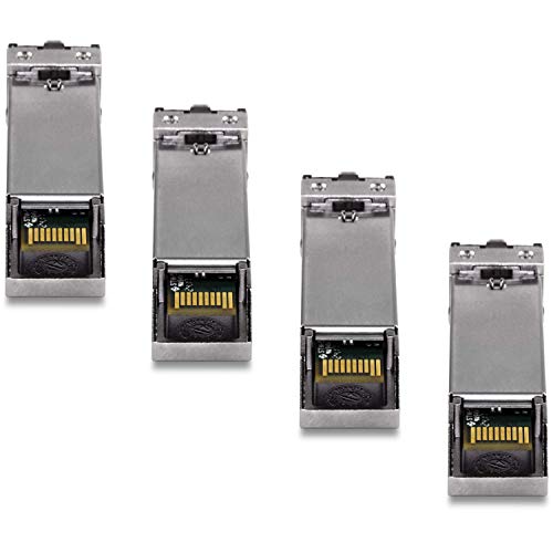 Image of TRENDnet SFP Multi-Mode LC Module 4-Pack, TEG-MGBSX /4, Transmission Up to 550m (1804 Ft), Mini-GBIC, Hot Pluggable, IEEE 802.3z Gigabit Ethernet, Supports Up to 1.25 Gbps, Lifetime Protection