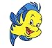 The Little Mermaid Flounder Wall Decal kids sticker cartoon 4" X 5"