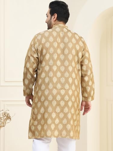 Image of SOJANYA Plus(Since 1958) Men's Pure Cotton Kurta with White Embroidery