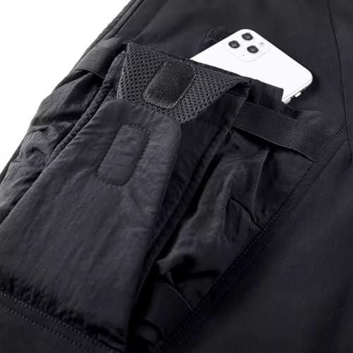 Short cargo tactique ample noir pour éviter la chaleur en été