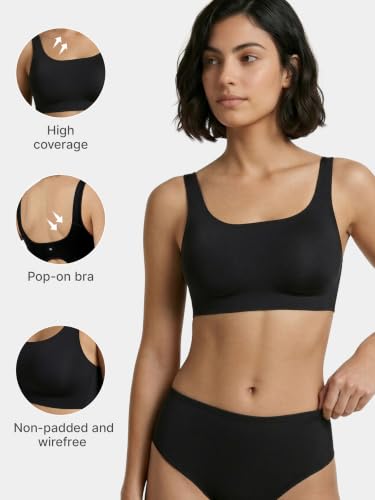 Image of Enamor Bamboo Cotton IB06, Women's Pop-on Bra - 3X Softer, 4X More Absorbent & Antimicrobial, Non-Padded, Wirefree, High Coverage