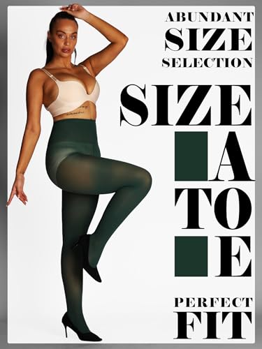 Image of HONENNA Semi Opaque Silky Women Pantyhose Tights, 20+ Colors Invisibly Toe Reinforced 60 Den Size A-E
