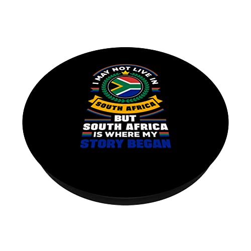 South Africa South African South Africa Flag Father PopSockets Swappable PopGrip, Black - Image 2