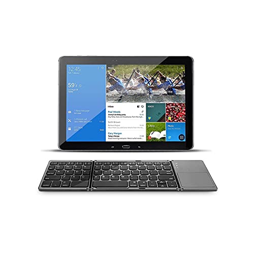 Btuty Teclado sem fio BT Mini teclado dobrável portátil Ultra Slim BT teclado com touchpad Compatibl
