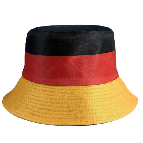 HOMAVEL Chapeau Bob Allemagne 2026 - Casquette Pêcheur Allemagne Édition Coupe du Monde - Chapeau Coton Respirant Homme Femme Fan Foot Outdoor Noir Rouge Or