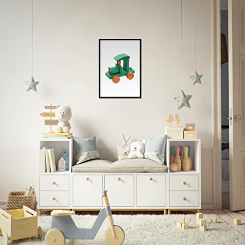 Art mural pour enfant voiture jouet verte affiche encadree chambre bebe 50x70