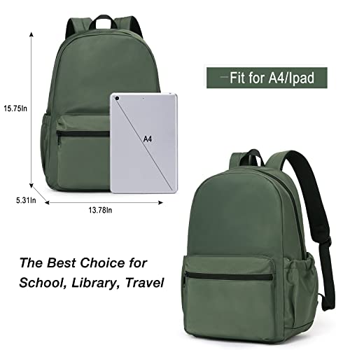 Cluci Backpack For School Classical Bookbag College High School Bags For Boys&Girls Sports Green Backpack Kids Lightweight Casual Daypack Waterproof Travel Rucksack #TOP3