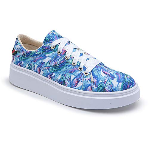 Sapatenis Snapshoes Feminino Floral Azul