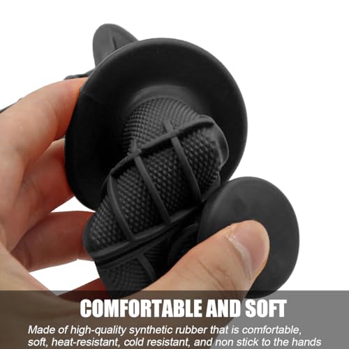 Image of BELOMI Motorcycle Hand Grips, 2PCS 7 /8 inch 22mm 24mm Non-Slip Soft Rubber Handlebars, Comfortable Motorbikes Handle Replacement Protection Accessories, Universal for Dirt Bike, Off Road, ATV(Black)