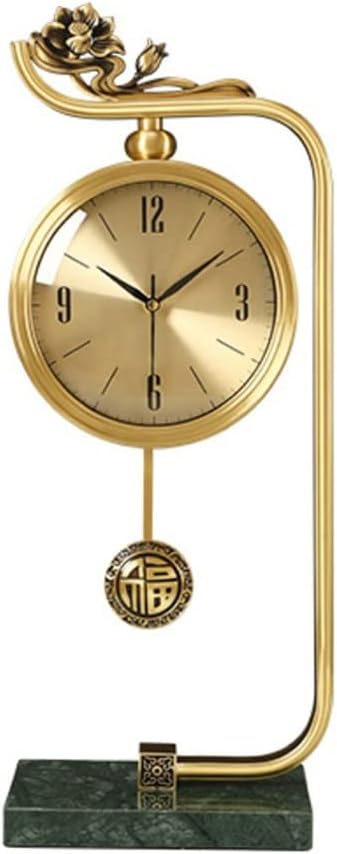 FMURY Brass Clock, Living Room, Porch Cabinet, Decorative Tabletop, Clock, Clock