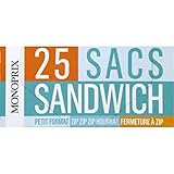 la boite de 25 Monoprix Sacs sandwichs à zip petit format - la boite de 25