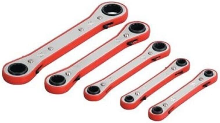 ARC-POWER For 5 Piece SAE Standard Size Box Closed End Gear Ratchet Ratcheting Wrench Tool Set
