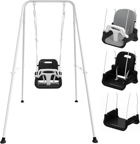 Babyschaukel Outdoor mit weichem Kissen (Schwarz)