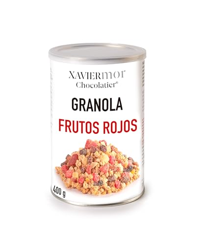XAVIERMOR – Granola de Avena Crujiente, 400g, con Frutos Rojos – Desayuno Saludable con Proteínas y Fibra Natural – Snack Fitness Nutritivo con Energía Sostenida