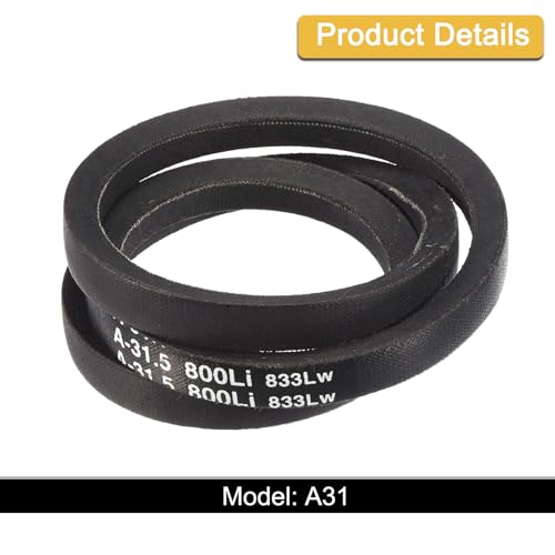 Image of uxcell A31 1 /2 Classic Wrapped V-Belt, 33 inch Outside Circumference Wrapped Industrial Rubber V-Belt A Profile V-Belt for Industrial Machinery Equipment, Black