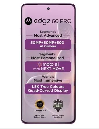Image of Motorola Edge 60 Pro (Pantone Sparkling Grape, 512 GB) (16 GB RAM)