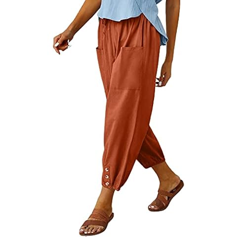 WROLEM Women's High Waist Capri Pants Cover