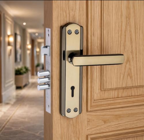 Image of Milton Iron Mortise Lock Set 7 Inch, MHI-606 Black Gold