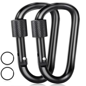 Sucrown Karabiner-Clip mit Schlüsselringen, 2 Stück