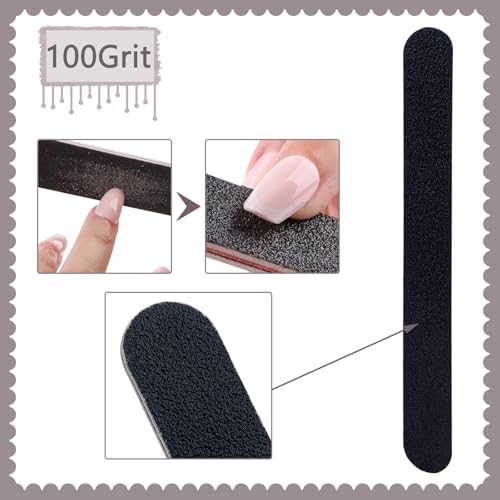 20 Pack 100/180 Grit Nail Files, Black Professional Reusable Emery Boards Nail File, Manicure Tool Suitable for Both Acrylic and Natural Nails - Image 3