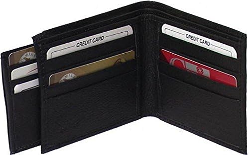 Genuine Leather Cowhide Men's Wallet with ID Pull Out #4668 US (Black)