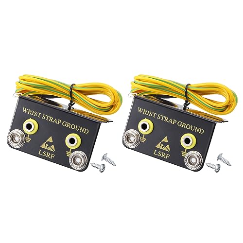 Image of MECCANIXITY ESD Anti Static Grounding Socket L Shaped ESD Ground Socket Connector 2 Hole for Wrist Strap Grounding, Pack of 2