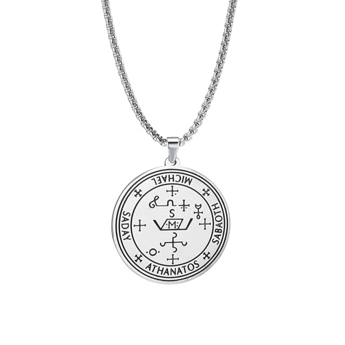 EUEAVAN Seal of Archangel Michael Pendant Necklace Keychain for Men