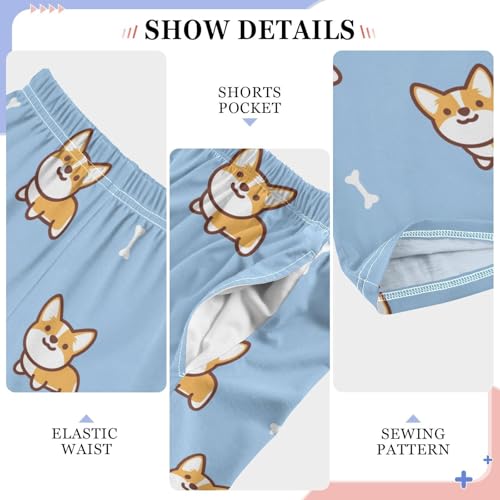 Cute Pembroke Welsh Corgi Dog Boys Pants for Kids Jogger Pants with Pockets S-XL4