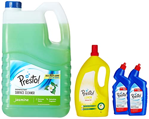 Image of Amazon Brand - Presto! Dish Wash Gel - 2 L (Lemon) & Amazon Brand - Presto! Toilet Cleaner - 1 L (Pack of 2) & Fujifilm Instax Mini Link Printer Knit Cover (Dark Denim)