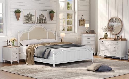 WAMPAT End Table with Charging Station, White Side Table with Storage Cabinet and Drawer, Wood Nightstand with Power Outlets & USB Ports for Bedroom, Living Room - Image 8