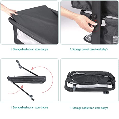 Gofirst Bedside Bassinet For Baby, Bedside Sleeper With Wheels, Heigt Adjustable, With Mosquito Nets, Large Storage Bag, For Infant/Baby/Newborn (Grey)… #TOP5