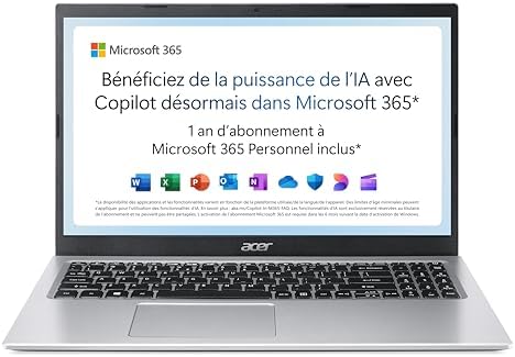 Acer Aspire 1 A115-32-C3AK Ordinateur Portable 15,6'' Full HD, PC...