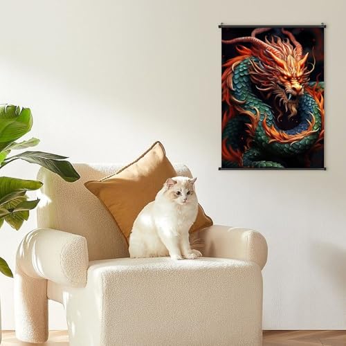 Impression sur toile dragon chinois décoration murale moderne maison - 6
