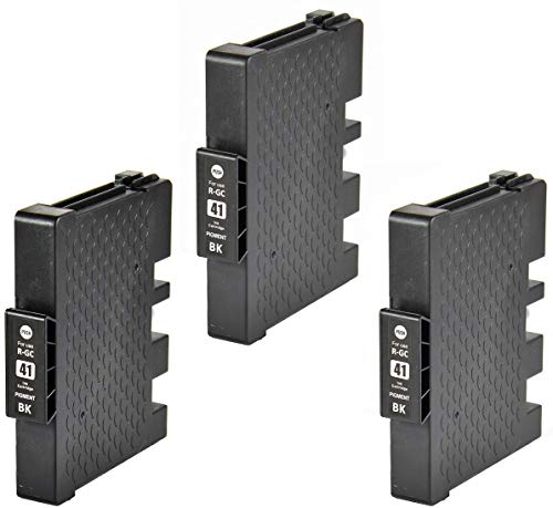 Bergsan 3 Druckerpatronen kompatibel für Ricoh Aficio GC-41 GC 41 XL für Ricoh Aficio SG2100N SG3100SNW SGK3100DN SG3110DN SG3110DNW SG3110SFNW SG3120BSFNW SG3120BSF SG7100DN Schwarz