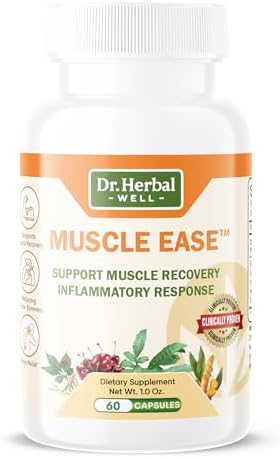 DR.HERBAL WELL Muscle Ease – Joint, Muscle & Nerve Support Fast Acting Relax Comfort Recovery Natural Herbal Supplement – (60 Capsules) MAX-Strength