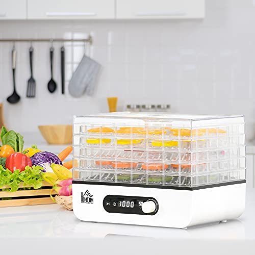 HOMCOM Dehydrator Dörrgerät Dörrautomat mit 5 Einlegefächer Dörrer mit 35-70° Temperaturregler 72 Stunden Timer 400 Watt… – Bild 3