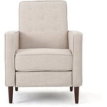 كريستوفر نايت الصفحة الرئيسية مقدونيا منتصف القرن الحديث Tufted Back النسيج Recliner كريم