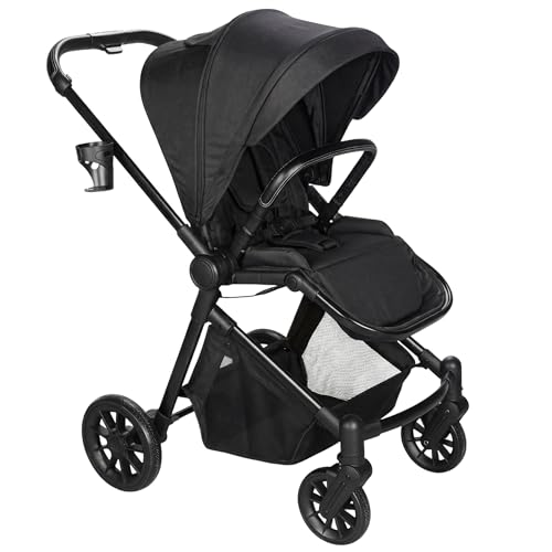 Lightweight High-View Baby Stroller, One-Hand Fold & Compact Storage, 360°