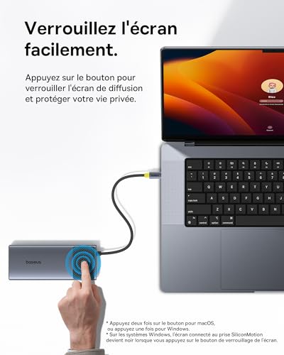 Station d'accueil MacBook Pro Hub USB C Double HDMI haute performance Baseus - 5