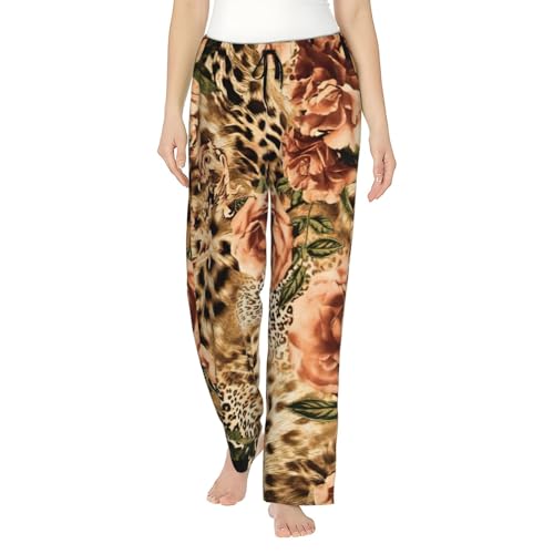Pantalon de pyjama léopard femme ample contre les réveils nocturnes