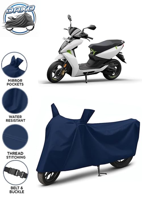 Image of Waterproof Scooty Cover for Ather Energy 450x | All Weather Protection from Rain, Dust, UV Rays & Scratches with Mirror Pockets & Buckle Belt | Energy 450x Scooty Cover