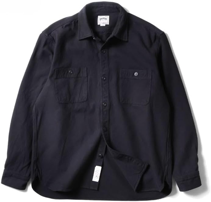 [ヒューストン] ヴィンテージ Solid VIYELLA Shirt メンズ 41254BKL BLACK L