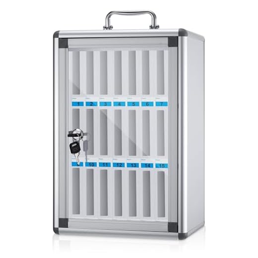 LVRUIEDS Caja de almacenamiento portátil con 12/15/20/25/30/40 ranuras - Compartimento transparente y cerradura