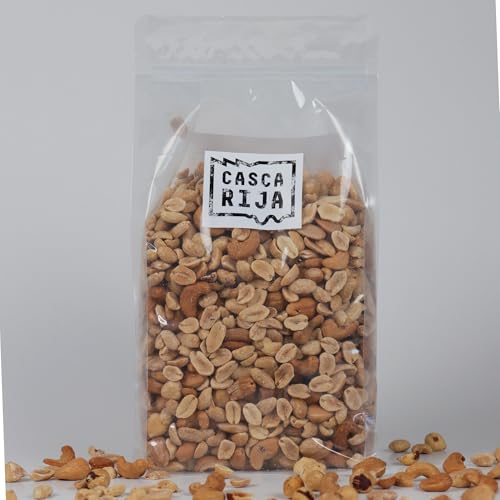 CASCA RIJA: Mezcla de Frutos Secos Tostados 1 kg | Almendras + Anacardos + Avellanas + Cacahuetes | Asado Naturalmente, Sin Aceite, Sin Conservantes y Sin Sal Añadido | 100% Natural, Vegano