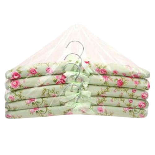 Leona Co 5Pack Padded Clothes Hangers for Sweaters – Women Padded Coat Hangers- Foam Hanger Non Slip Satin Canvas Covers for Adults Wedding Bridesmaid (Random Color)