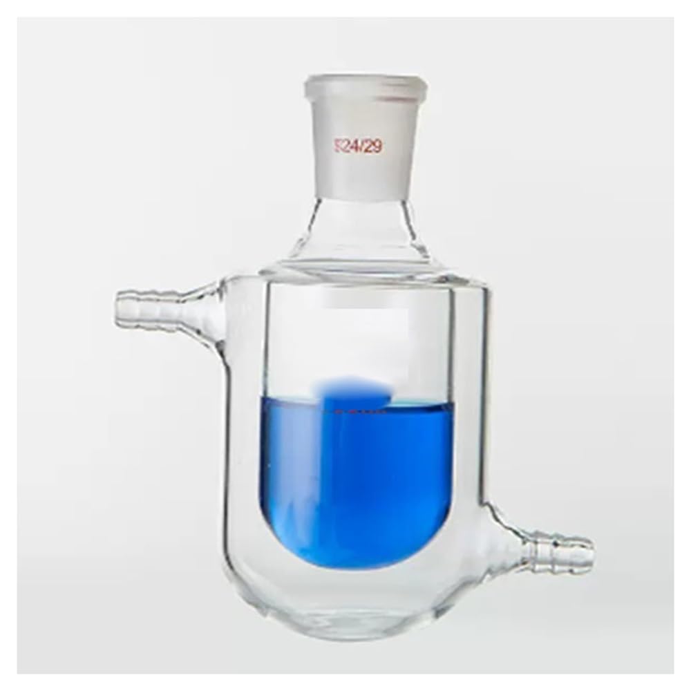 Sprzęt laboratoryjny i wyposażenie laboratoryjne, 50/100/250/500/1000/2000 ml, kolba reakcyjna z podwójnym płaszczem, jedno-, trzy/cztero-usta (pojedyncze usta 1000 ml)