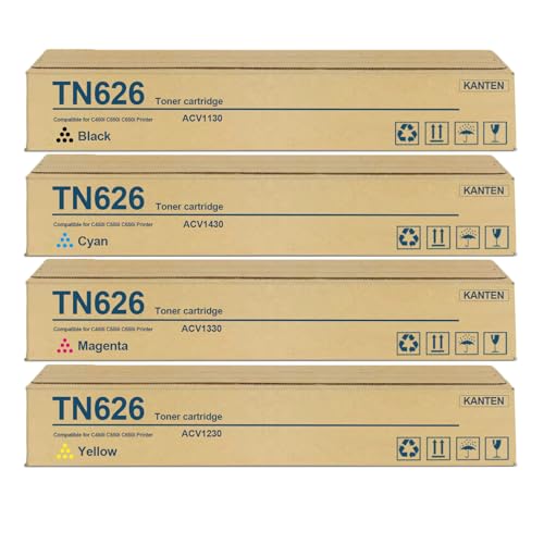 Cartouche toner TN626 KANTEN pour imprimante Konica Minolta bizhub C450i C550i C650i pack de 4